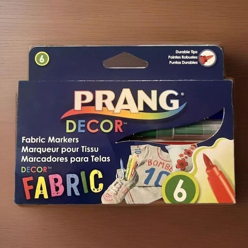 NEW Prang Decor 6 Craft Fabric Markers Durable Tips Dixon Home School Craft Art